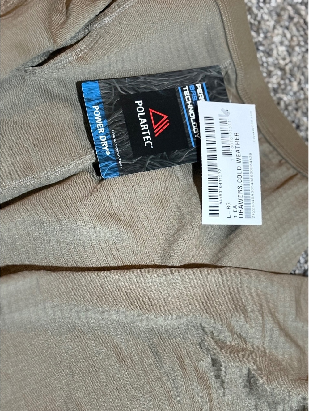 Polartec Power Dry Cold Weather Base Layer Pants Size Large